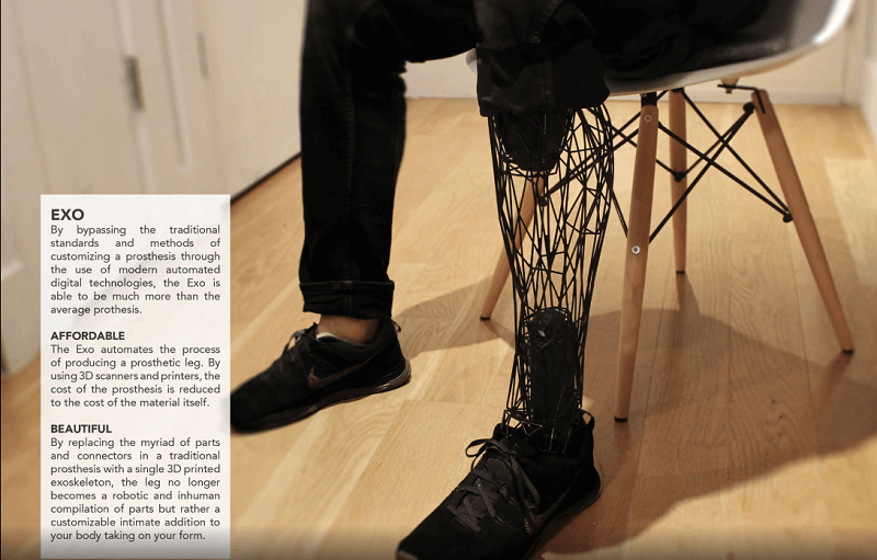 【Exo Prosthetic Leg】義足を3Dプリンターでモダンな3Dアートに