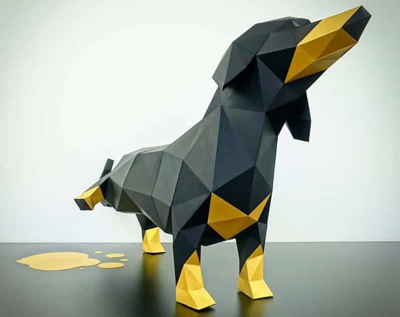 Papertrophyの犬のペーパークラフト